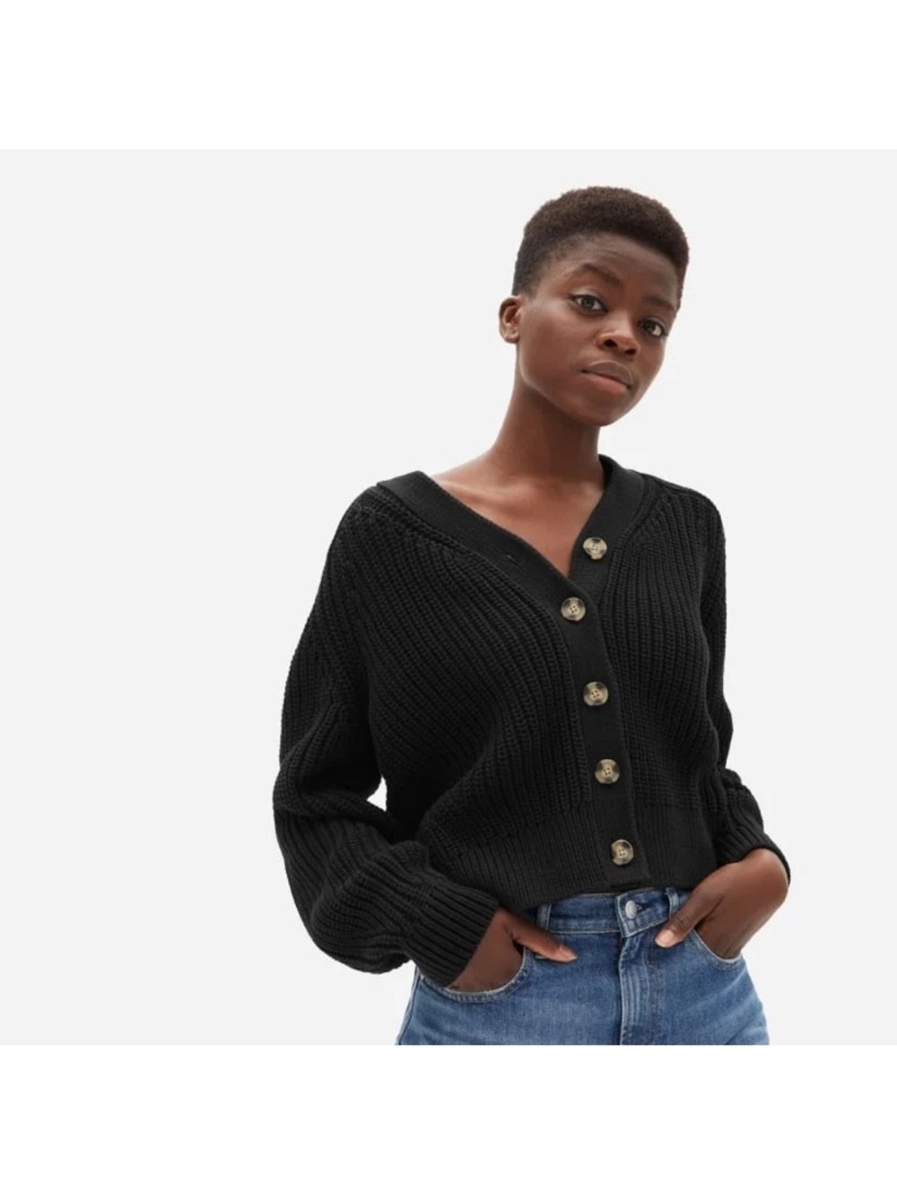 Everlane The Textured Cotton Cardigan Size XS